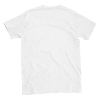 flat lay back view of a plain white t-shirt