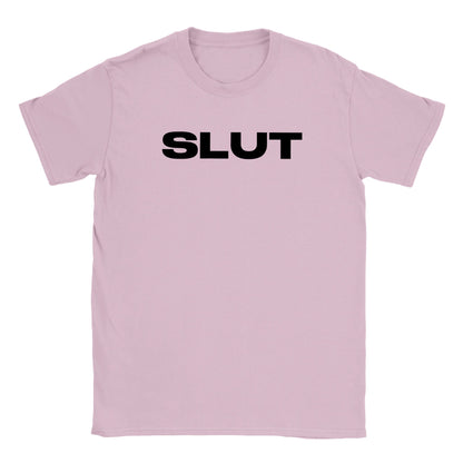 flat lay image of a light pink crew neck t-shirt